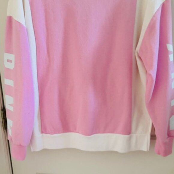 VS PINK Pastel Pink Colorblock Quarter Zip Sweatshirt S Preppy Soft Girl EUC - Picture 7 of 8